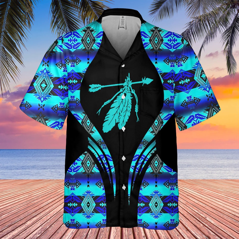 Native American Hawaiian Shirt, Feather Print Product Hawaiian Shirt, Native Pattern Shirt