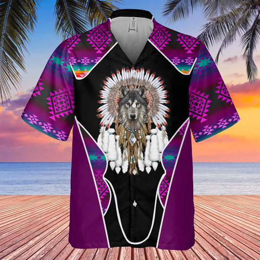 Native American Hawaiian Shirt, Fiercer Than Wolves Hawaiian Shirt, Wolf Native Hawaiian Shirt