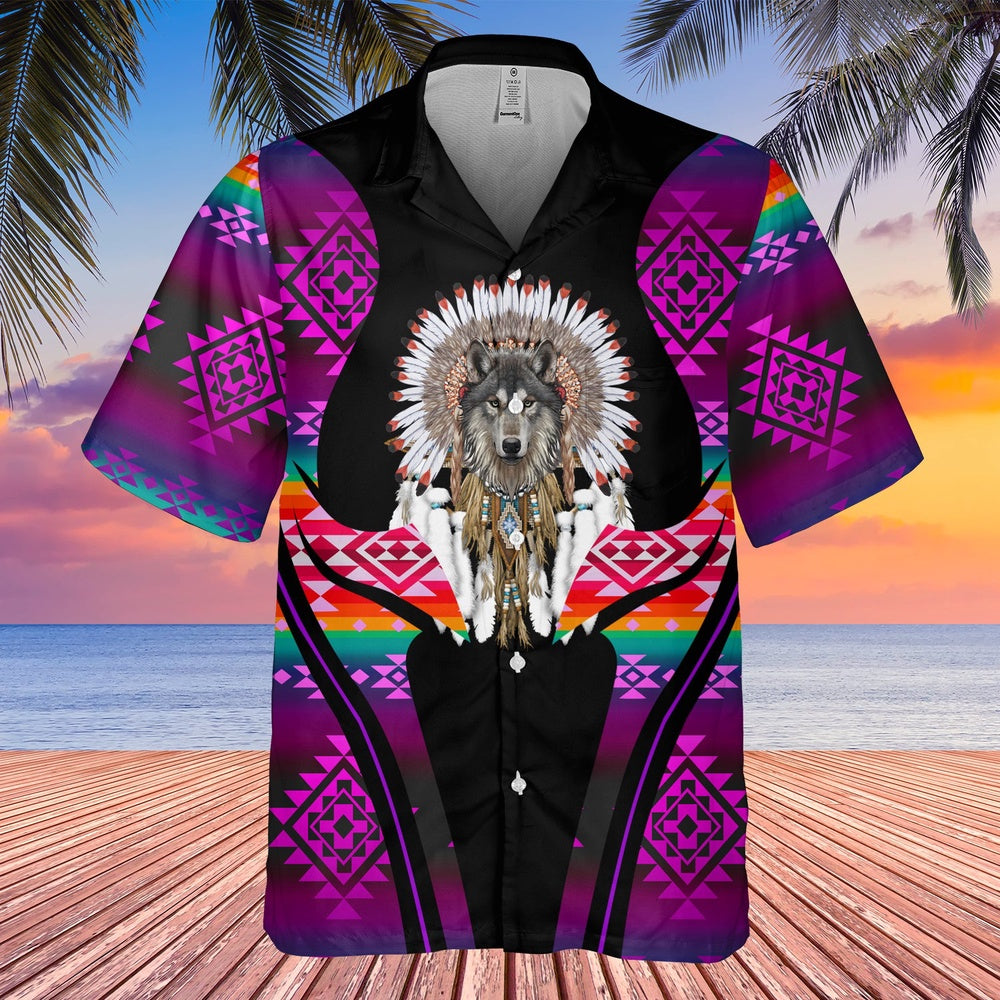 Native American Hawaiian Shirt, For Your Unique Style Hawaiian Shirt, Wolf Native Hawaiian Shirt