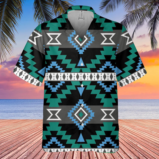Native American Hawaiian Shirt, Free Spirit Hawaiian Shirt, Native Pattern Shirt