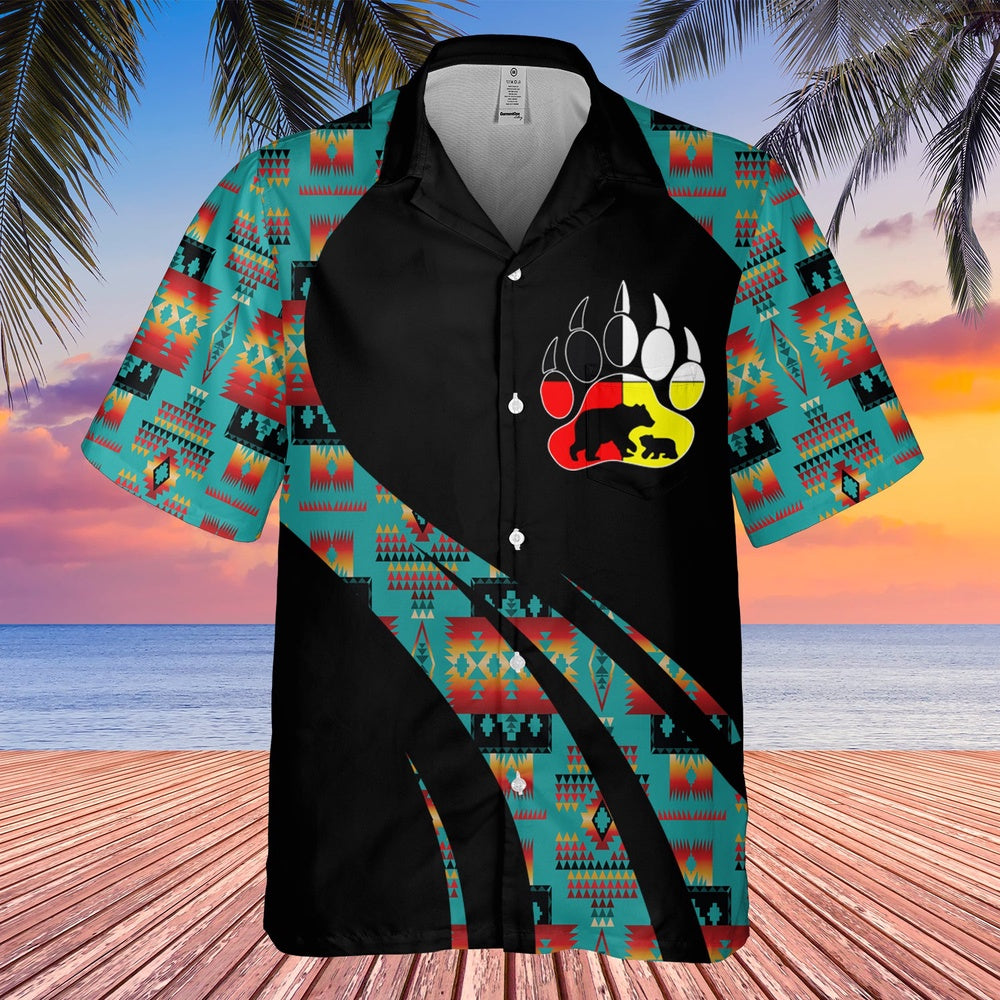 Native American Hawaiian Shirt, Free Spirited Hawaiian Shirt, Native Pattern Shirt