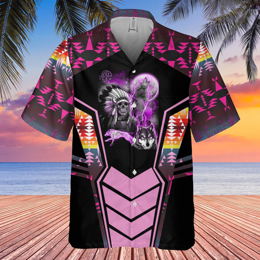 Native American Hawaiian Shirt, Free Wild Spirit Hawaiian Shirt, Native American Chief Shirt, Native Pattern Shirt