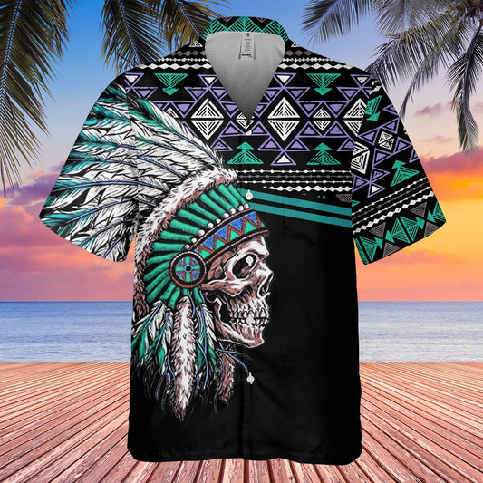 Native American Hawaiian Shirt, Frozen Heart Hawaiian Shirt, Native American Chief Shirt, Native Pattern Shirt