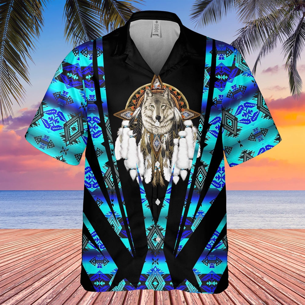 Native American Hawaiian Shirt, Get Your Wolf Graphic Now! Hawaiian Shirt, Wolf Native Hawaiian Shirt