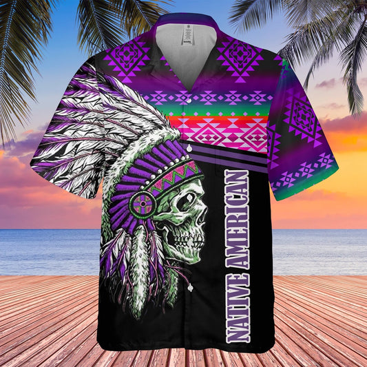 Native American Hawaiian Shirt, Guiding Star Hawaiian Shirt, Native American Chief Shirt, Native Pattern Shirt
