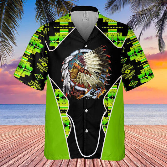 Native American Hawaiian Shirt, Hawk Amulet Hawaiian Shirt, Native American Chief Shirt, Native Pattern Shirt