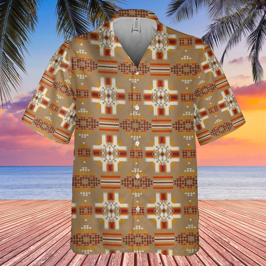 Native American Hawaiian Shirt, Horizon Pattern Hawaiian Shirt, Native Pattern Shirt