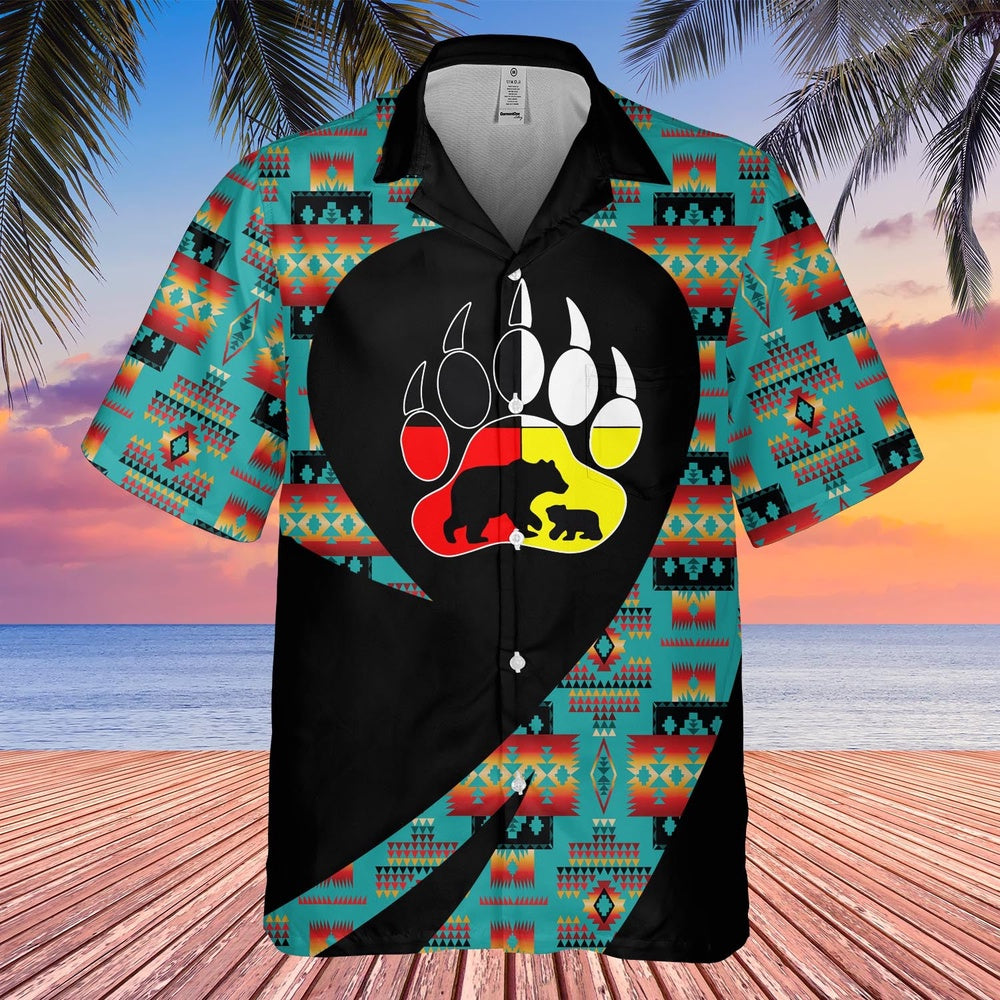 Native American Hawaiian Shirt, Live In Harmony With Nature Hawaiian Shirt, Native Pattern Shirt
