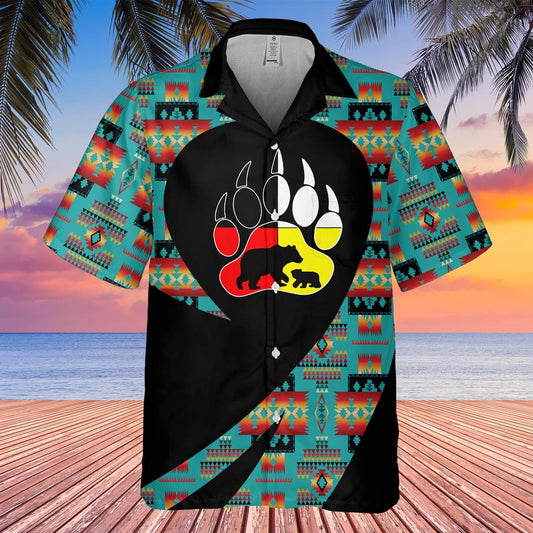 Native American Hawaiian Shirt, Live In Harmony With Nature Hawaiian Shirt, Native Pattern Shirt
