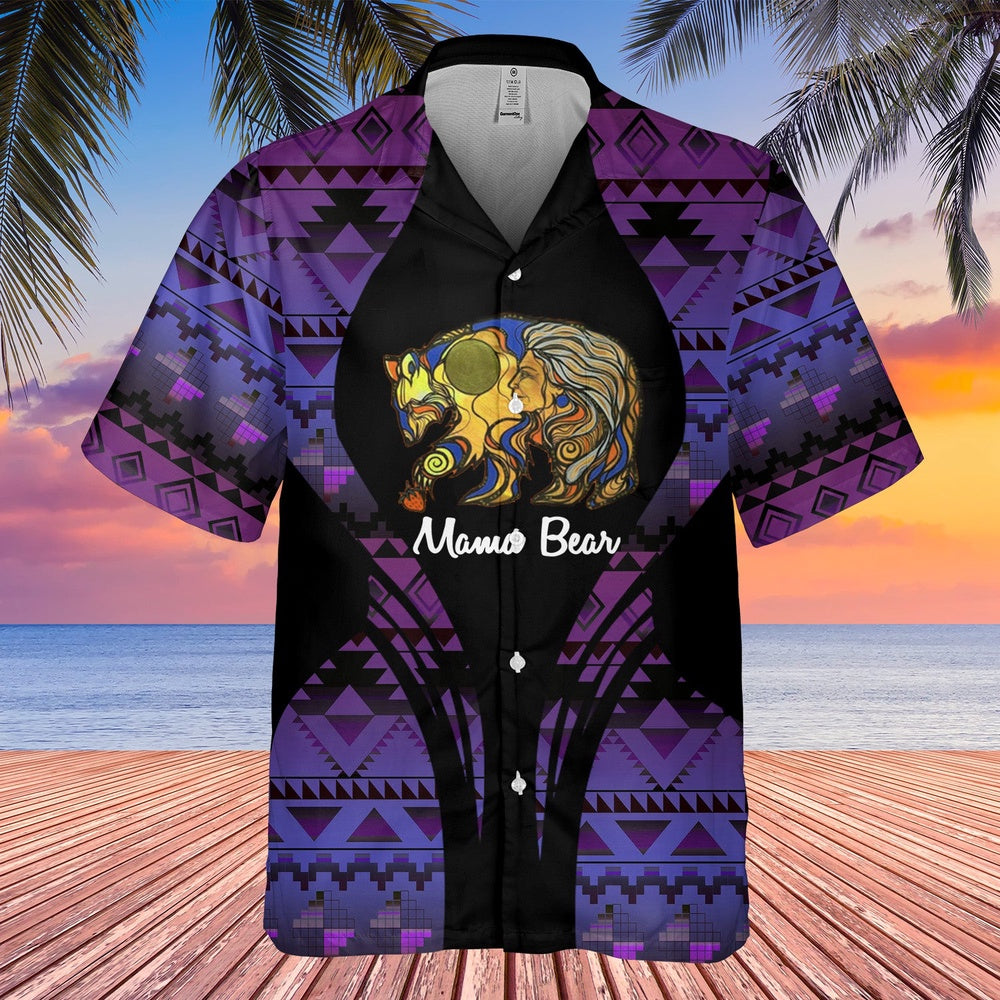 Native American Hawaiian Shirt, Majestic Grizzly Bears Hawaiian Shirt, Native Pattern Shirt