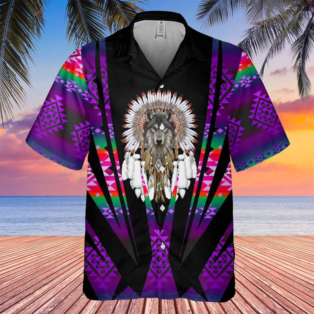 Native American Hawaiian Shirt, Mix & Match With Wolves Hawaiian Shirt, Wolf Native Hawaiian Shirt