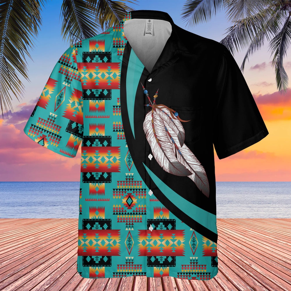 Native American Hawaiian Shirt, Musical Feather Soar To The Tune Of Life'S Music Hawaiian Shirt, Native Pattern Shirt