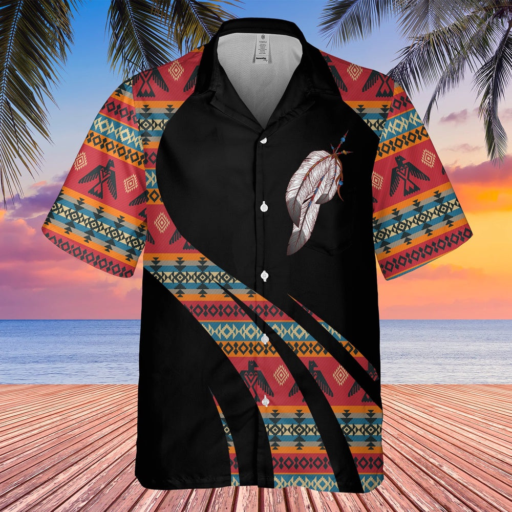 Native American Hawaiian Shirt, Musical Feather Soar With The Joy Of Life Hawaiian Shirt, Native Pattern Shirt