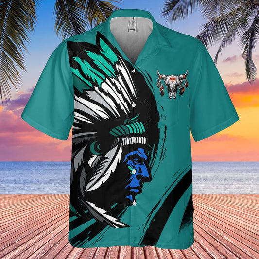 Native American Hawaiian Shirt, North Star Hawaiian Shirt, Native American Chief Shirt, Native Pattern Shirt