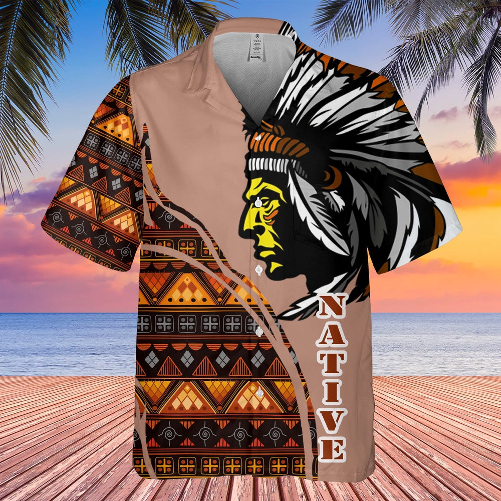 Native American Hawaiian Shirt, Pack Power Hawaiian Shirt, Native American Chief Shirt, Native Pattern Shirt