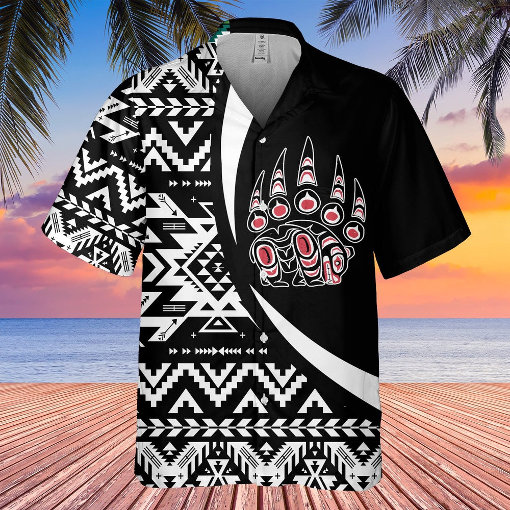 Native American Hawaiian Shirt,  Polar Bear Hawaiian Shirt, Native Pattern Shirt