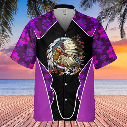 Native American Hawaiian Shirt, Power Of The Horse Pack Hawaiian Shirt, Native American Chief Shirt, Native Pattern Shirt