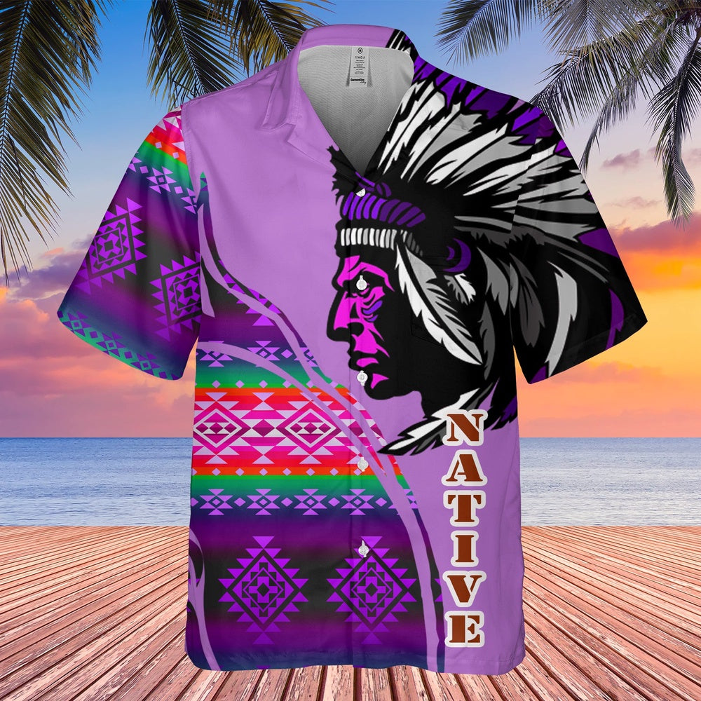 Native American Hawaiian Shirt, Prairie Mermaid Hawaiian Shirt, Native American Chief Shirt, Native Pattern Shirt