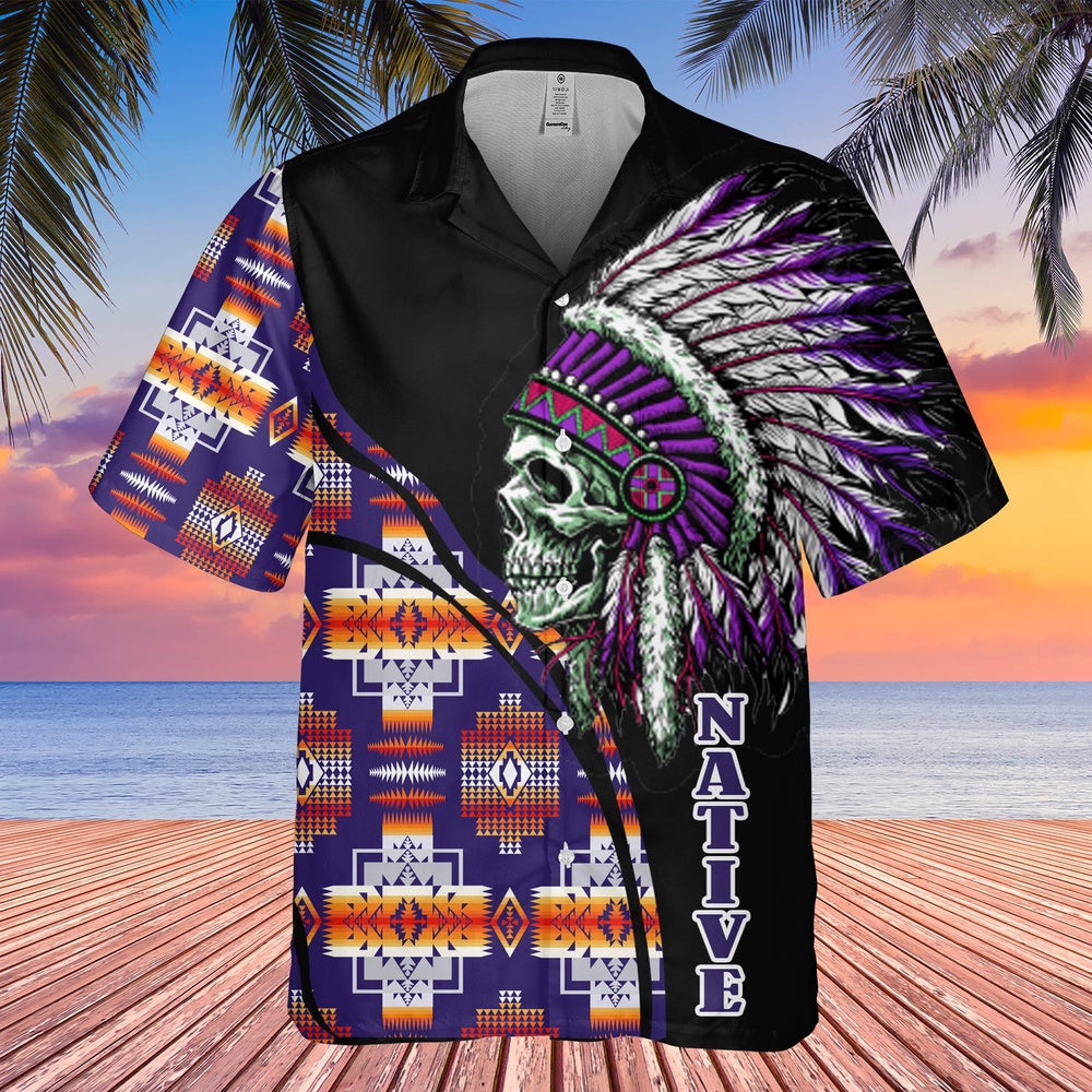 Native American Hawaiian Shirt, Prairie Muse Hawaiian Shirt, Native American Chief Shirt, Native Pattern Shirt