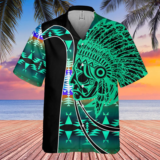 Native American Hawaiian Shirt, Rain Dance Hawaiian Shirt, Native American Chief Shirt, Native Pattern Shirt