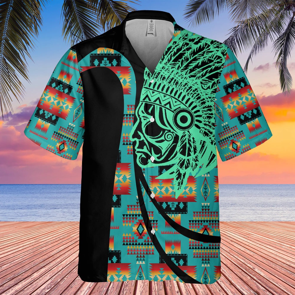 Native American Hawaiian Shirt, Rain Shower Dance Hawaiian Shirt, Native American Chief Shirt, Native Pattern Shirt