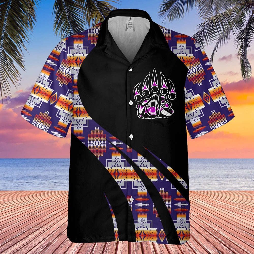 Native American Hawaiian Shirt, Relax Bear Hawaiian Shirt, Native Pattern Shirt