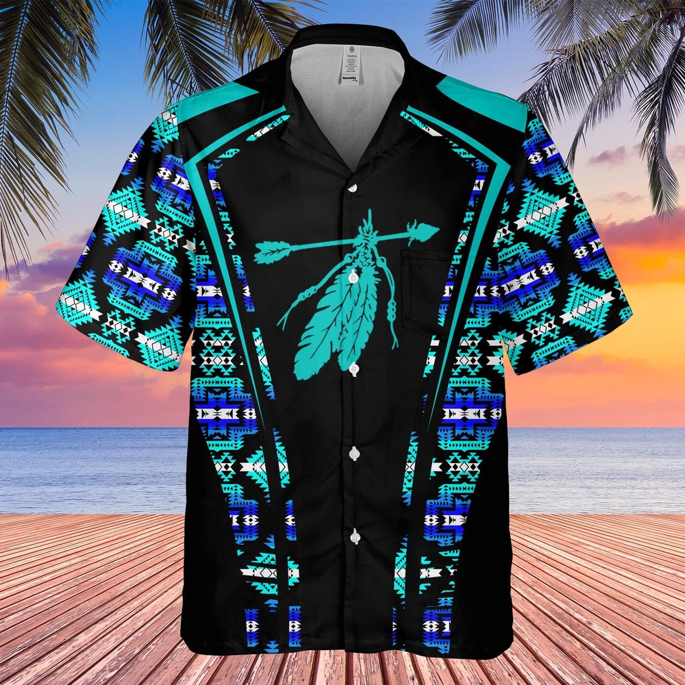 Native American Hawaiian Shirt, Romantic Soaring Hawaiian Shirt, Native Pattern Shirt