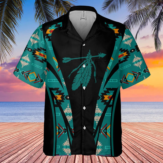 Native American Hawaiian Shirt, Sending Love Hawaiian Shirt, Native Pattern Shirt