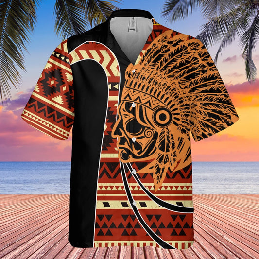 Native American Hawaiian Shirt, Shadow Legend Hawaiian Shirt, Native American Chief Shirt, Native Pattern Shirt