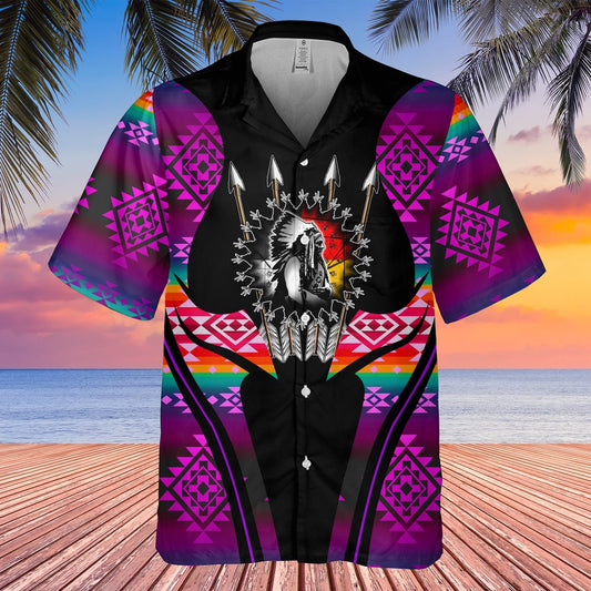 Native American Hawaiian Shirt, Shooting Star Dream Hawaiian Shirt, Native American Chief Shirt, Native Pattern Shirt