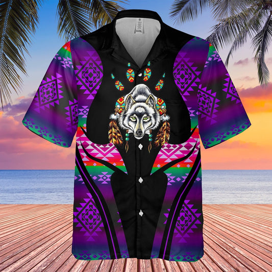 Native American Hawaiian Shirt, Show Your Inner Self Hawaiian Shirt, Wolf Native Hawaiian Shirt
