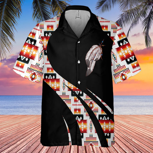 Native American Hawaiian Shirt, Soaring Feather Explore The World Freely Hawaiian Shirt, Native Pattern Shirt