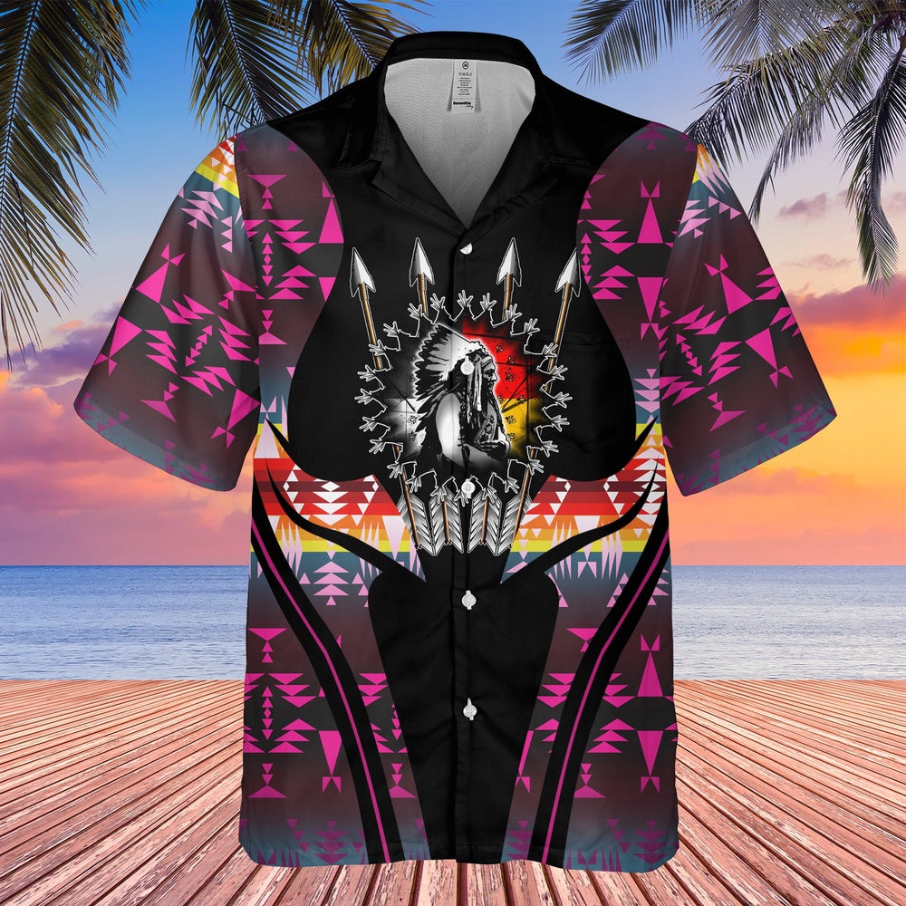Native American Hawaiian Shirt, Star Dance Hawaiian Shirt, Native American Chief Shirt, Native Pattern Shirt