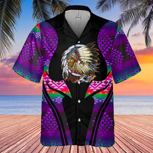 Native American Hawaiian Shirt,  Sun God Hawaiian Shirt, Native American Chief Shirt, Native Pattern Shirt