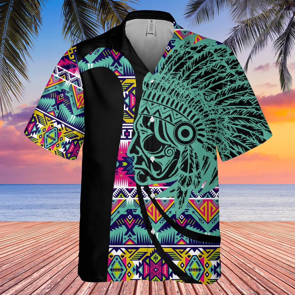 Native American Hawaiian Shirt, Sun God Hawaiian Shirt, Native American Chief Shirt, Native Pattern Shirt