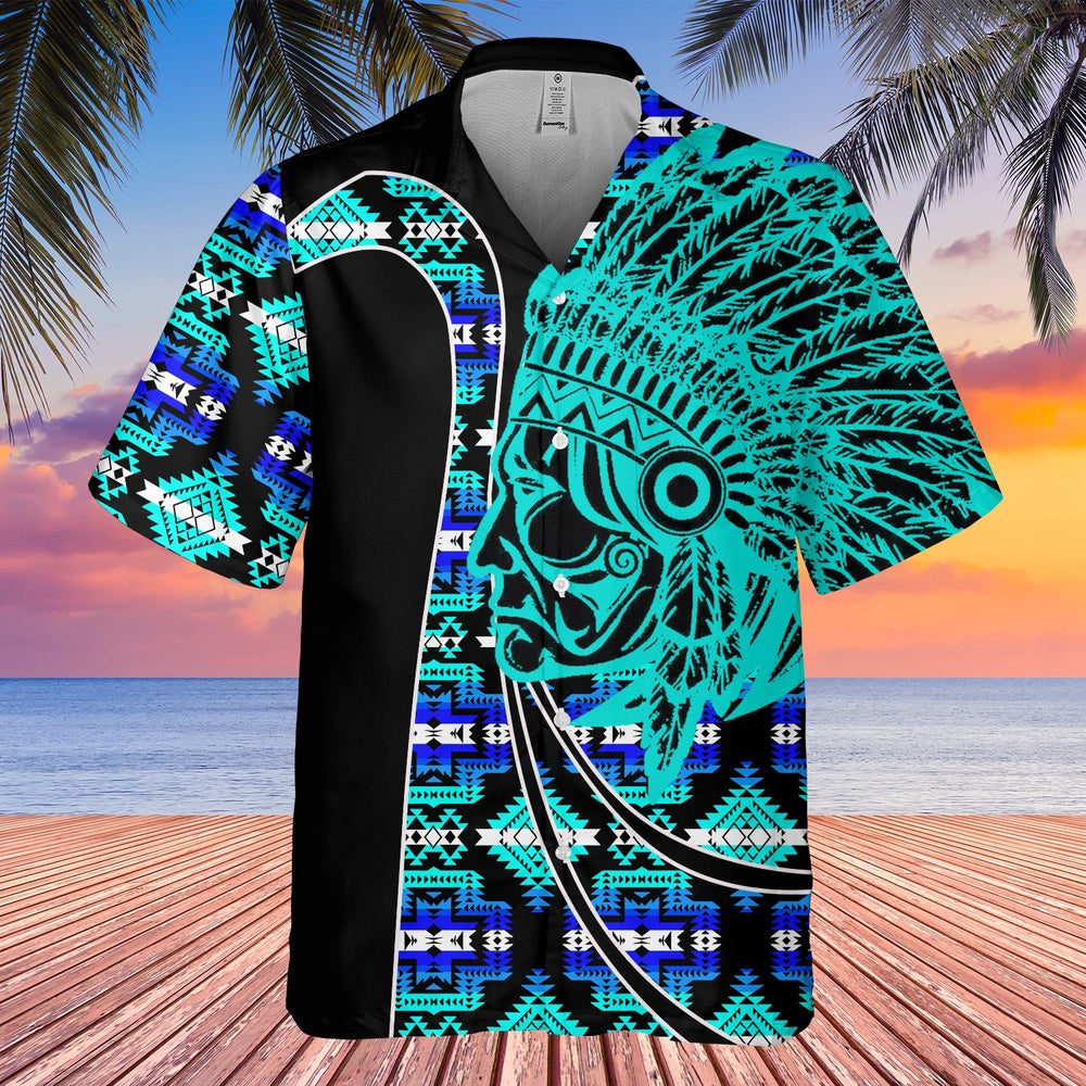 Native American Hawaiian Shirt, Sun'S Smile Hawaiian Shirt, Native American Chief Shirt, Native Pattern Shirt