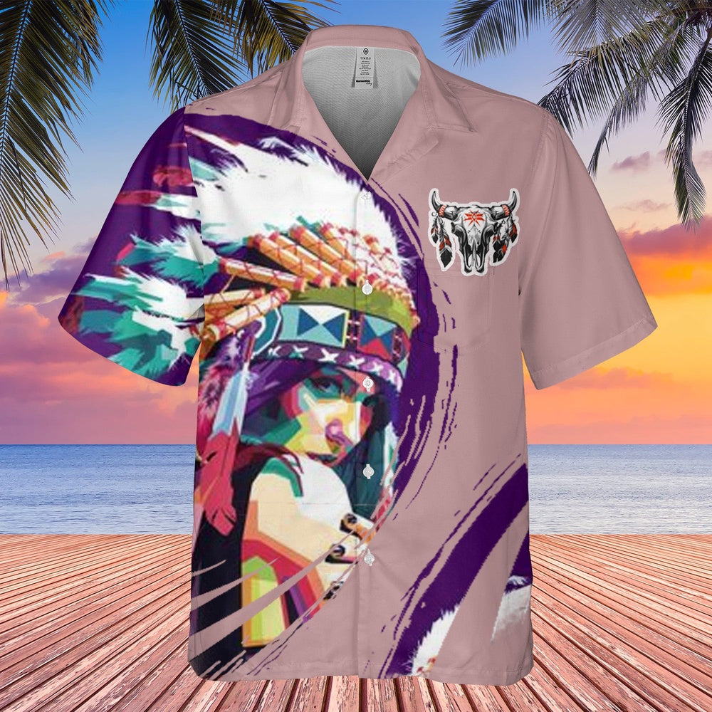 Native American Hawaiian Shirt, Wind Dance Hawaiian Shirt, Native American Chief Shirt, Native Pattern Shirt