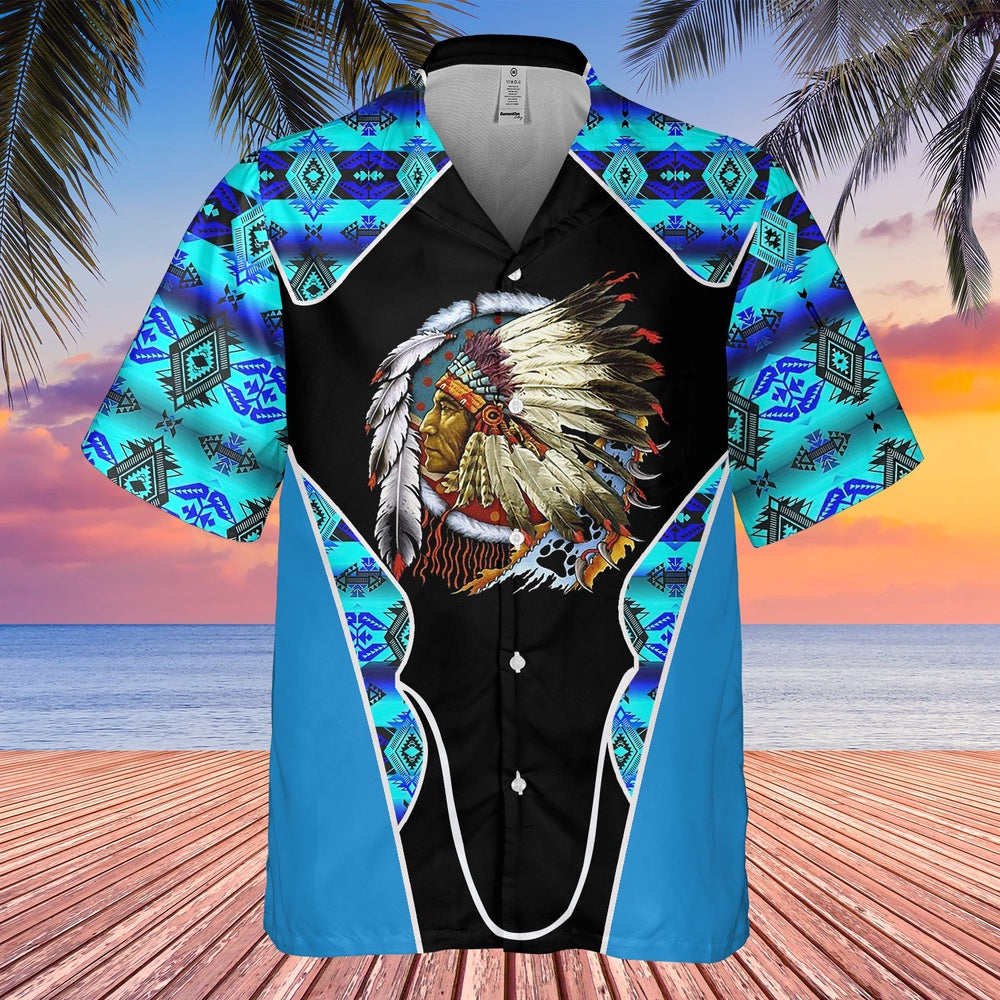 Native American Hawaiian Shirt, Winter Muse Hawaiian Shirt, Native American Chief Shirt, Native Pattern Shirt