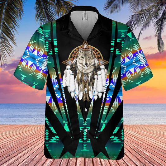 Native American Hawaiian Shirt, Wolf Graphic For Your Own Style Hawaiian Shirt, Wolf Native Hawaiian Shirt