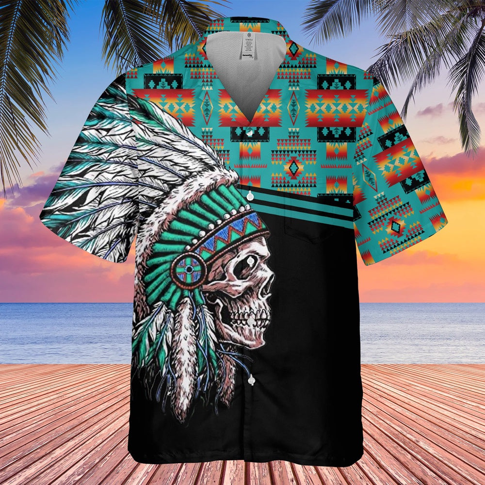 Native American Hawaiian Shirt, Wolf Pack Power Hawaiian Shirt, Native American Chief Shirt, Native Pattern Shirt