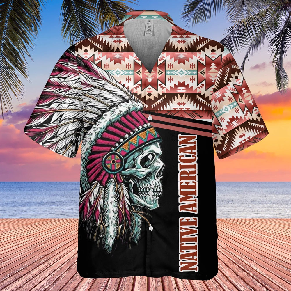 Native American Hawaiian Shirt, Wolf Soul Bracelet Hawaiian Shirt, Native American Chief Shirt, Native Pattern Shirt
