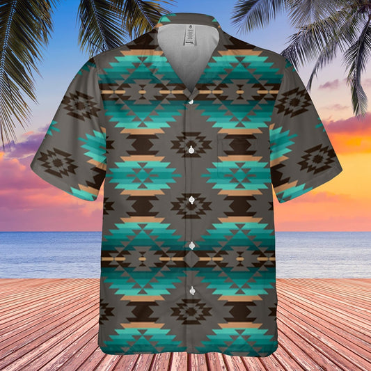 Native American Hawaiian Shirt, Zigzag Zest Hawaiian Shirt, Native Pattern Shirt