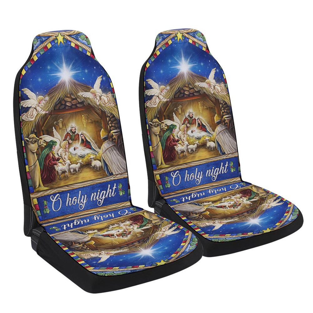 Nativity Scene Christmas O Holy Night Cars Seat Cover, Christmas Car Seat Covers, Car Decor Gift