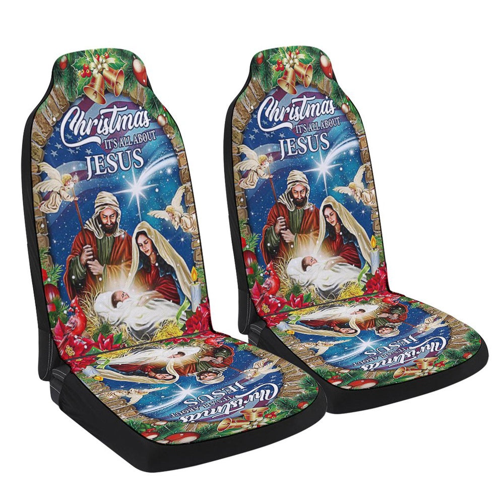 Nativity of Jesus Christmas Christmas It is All About Jesus Cars Seat Cover, Christmas Car Seat Covers, Car Decor Gift