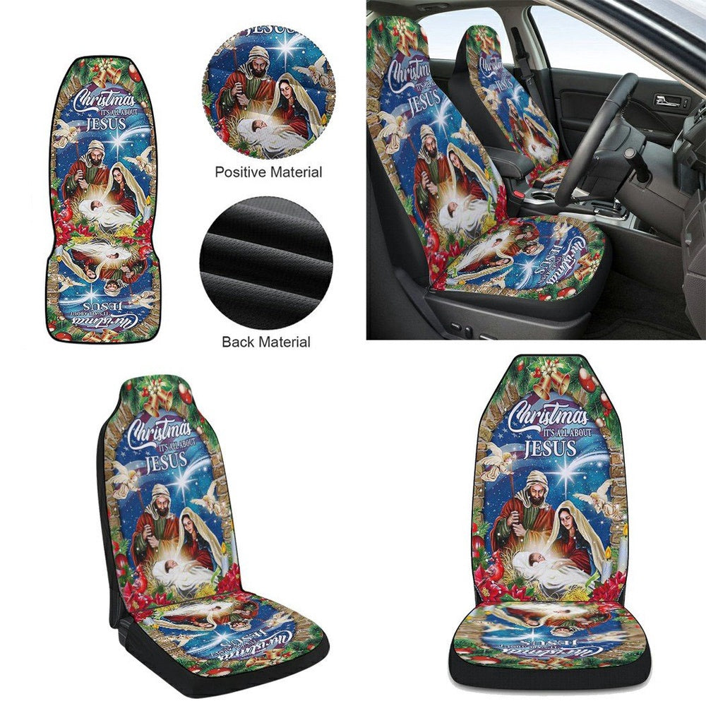 Nativity of Jesus Christmas Christmas It is All About Jesus Cars Seat Cover, Christmas Car Seat Covers, Car Decor Gift