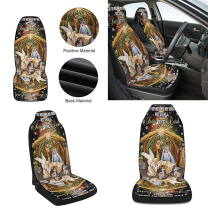 Nativity of Jesus Holy Family Christmas As For Me And My House We Shall Serve The Lord Cars Seat Cover, Christmas Car Seat Covers, Car Decor Gift