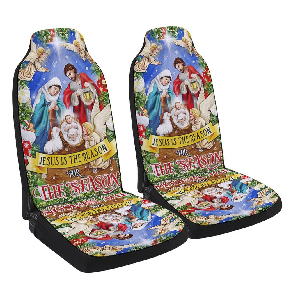 Nativity of Jesus Holy Night Christmas Jesus Is The Reason For The Season Cars Seat Cover, Christmas Car Seat Covers, Car Decor Gift
