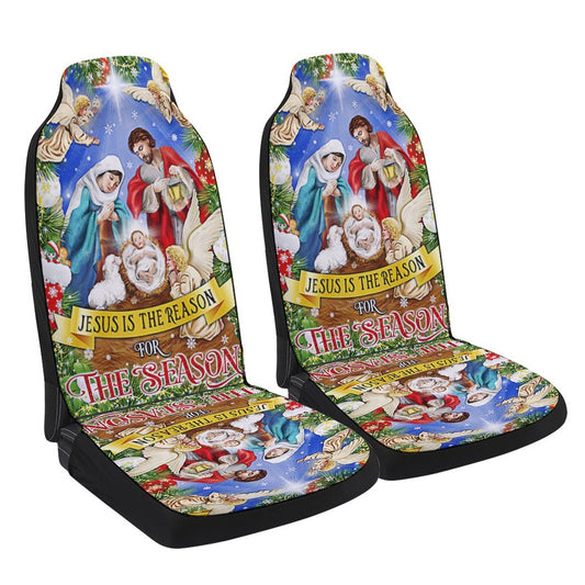 Nativity of Jesus Holy Night Christmas Jesus Is The Reason For The Season Cars Seat Cover, Christmas Car Seat Covers, Car Decor Gift
