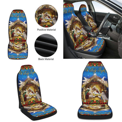 Nativity of Jesus Oh Holy Night Jesus Christmas Cars Seat Cover, Christmas Car Seat Covers, Car Decor Gift