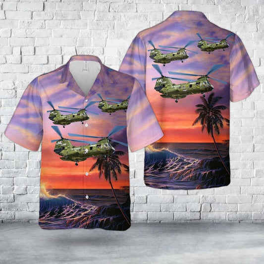 Navy Hawaiian Shirt, Us Marines Ch-46E Sea Knight Hmm-774 Wild Goose Hawaiian Shirt, Navy Shirts Mens